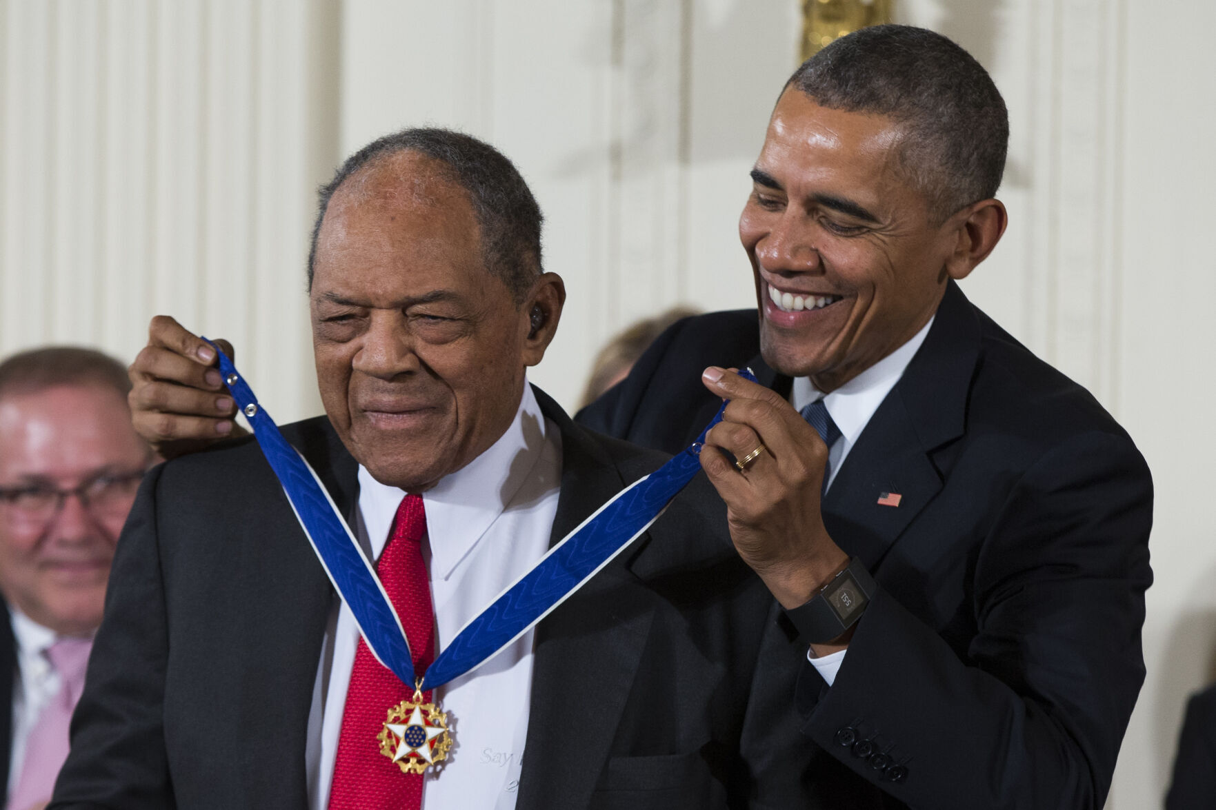 2015: Willie Mays receives Presidential Medal of Freedom